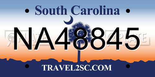 NA48845 South Carolina License Plate