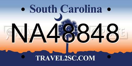 NA48848 South Carolina License Plate