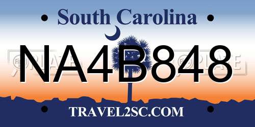 NA4B848 South Carolina License Plate