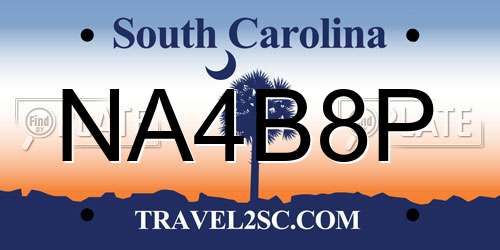 NA4B8P South Carolina License Plate