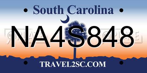 NA4S848 South Carolina License Plate