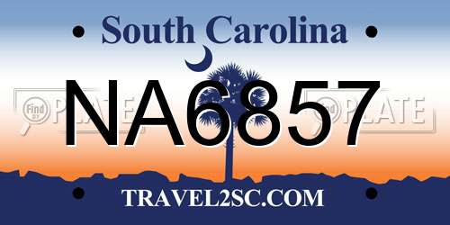NA6857 South Carolina License Plate