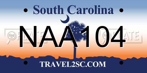 NAA104 South Carolina License Plate