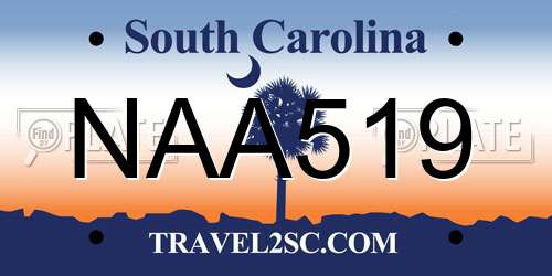 NAA519 South Carolina License Plate