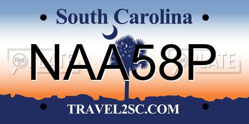 NAA58P South Carolina License Plate