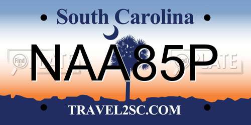NAA85P South Carolina License Plate