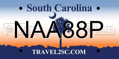 NAA88P South Carolina License Plate