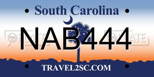 NAB444 South Carolina License Plate