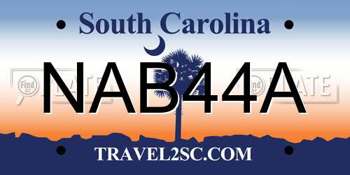 NAB44A South Carolina License Plate