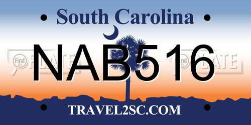NAB516 South Carolina License Plate