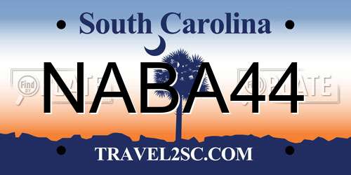 NABA44 South Carolina License Plate