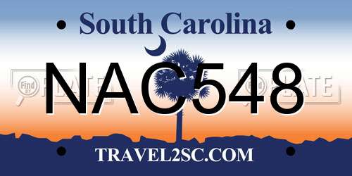 NAC548 South Carolina License Plate