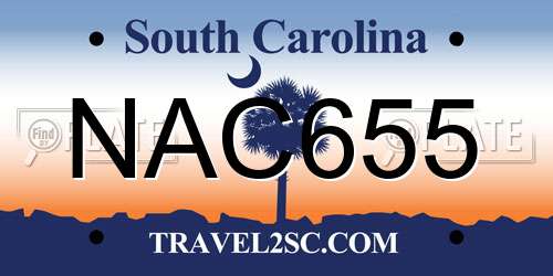 NAC655 South Carolina License Plate