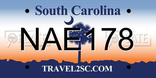 NAE178 South Carolina License Plate