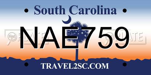 NAE759 South Carolina License Plate