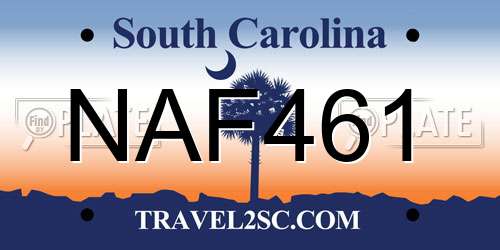 NAF461 South Carolina License Plate