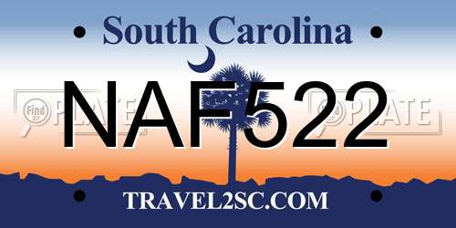 NAF522 South Carolina License Plate