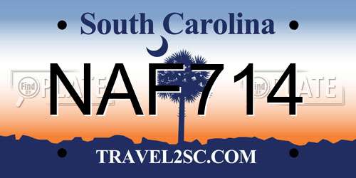 NAF714 South Carolina License Plate