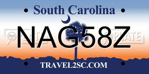 NAG58Z South Carolina License Plate