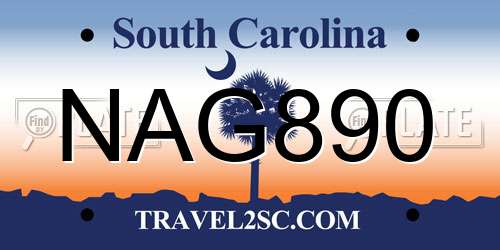 NAG890 South Carolina License Plate