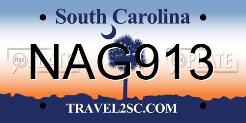 NAG913 South Carolina License Plate