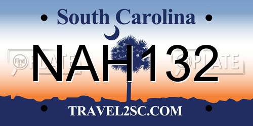 NAH132 South Carolina License Plate