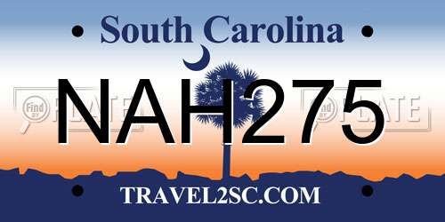 NAH275 South Carolina License Plate
