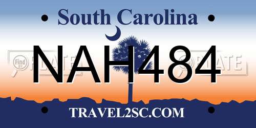 NAH484 South Carolina License Plate
