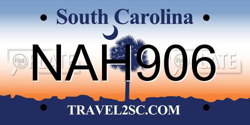NAH906 South Carolina License Plate