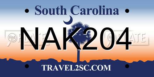 NAK204 South Carolina License Plate