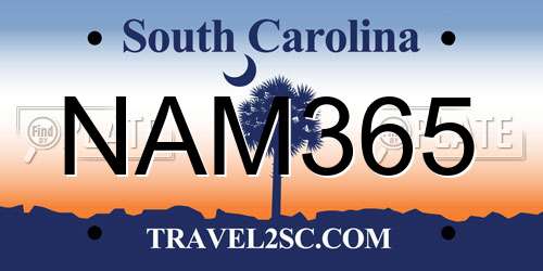 NAM365 South Carolina License Plate
