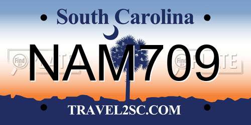 NAM709 South Carolina License Plate