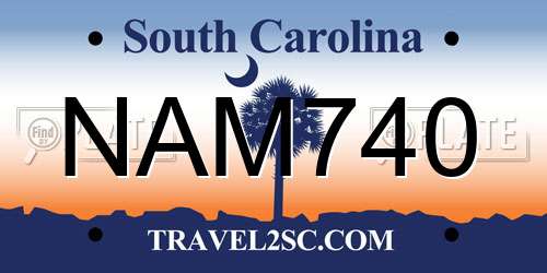 NAM740 South Carolina License Plate