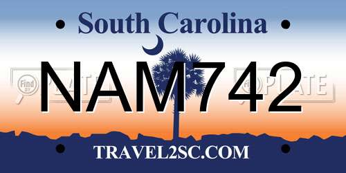 NAM742 South Carolina License Plate