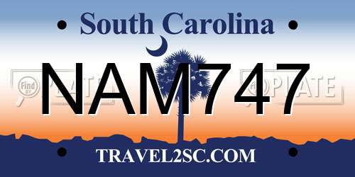 NAM747 South Carolina License Plate