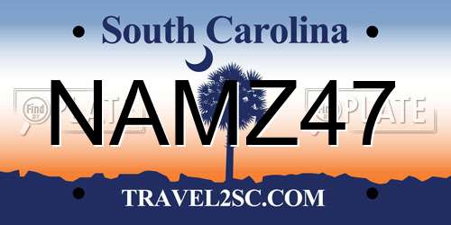 NAMZ47 South Carolina License Plate