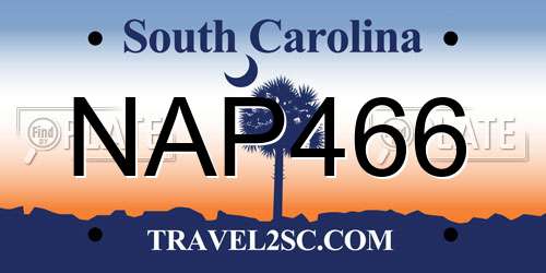 NAP466 South Carolina License Plate