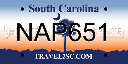 NAP651 South Carolina License Plate