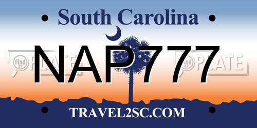 NAP777 South Carolina License Plate