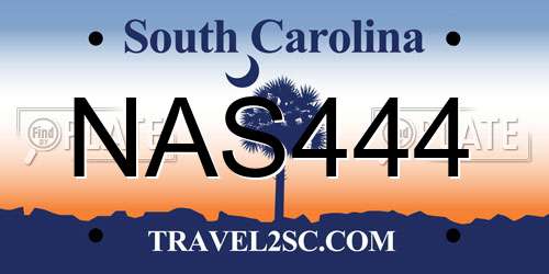 NAS444 South Carolina License Plate