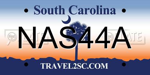 NAS44A South Carolina License Plate