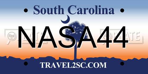 NASA44 South Carolina License Plate