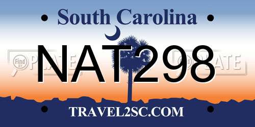 NAT298 South Carolina License Plate
