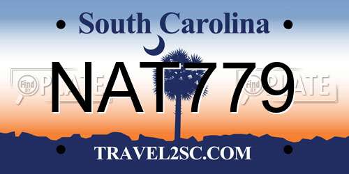 NAT779 South Carolina License Plate