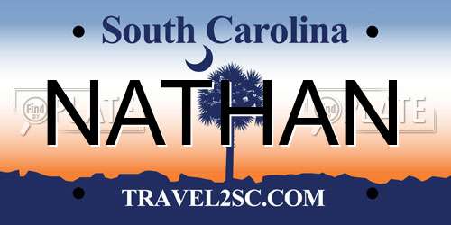 NATHAN South Carolina License Plate