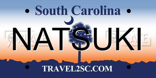 NATSUKI South Carolina License Plate