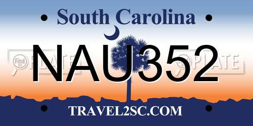 NAU352 South Carolina License Plate