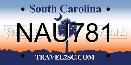 NAU781 South Carolina License Plate