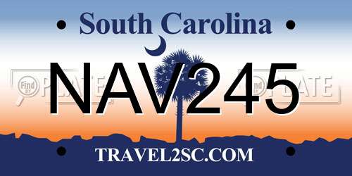 NAV245 South Carolina License Plate