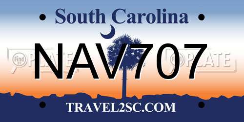 NAV707 South Carolina License Plate